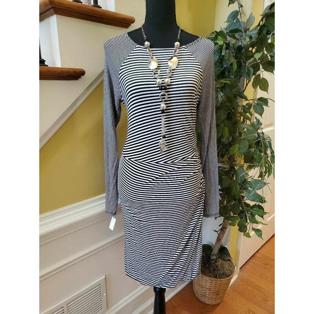 Banana‎ Republic Black and White Stripe Dress SZ M